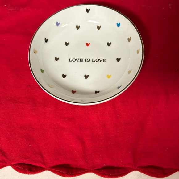 Williams Sonoma Pottery Barm small dipping/trinket bowl hearts with gold trim - Picture 3 of 7